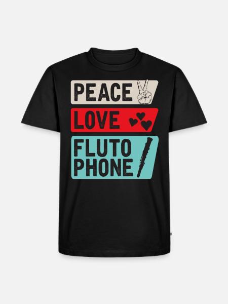 Peace Love Flutophone Instrument - Men's Premium Organic T-Shirt - black