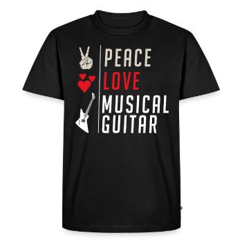 Peace Love Instrument de guitare de musique - T-shirt Premium bio Homme - noir - Devant - Nico (187cm)