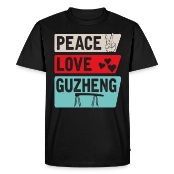 Peace Love Guzheng Instrument Musical - T-shirt Premium bio Homme - noir - Devant - Nico (187cm)