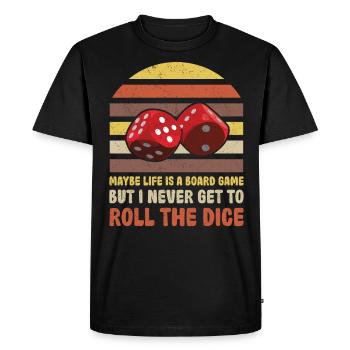 La vie est un jeu de société joueur d’échecs dés - T-shirt Premium bio Homme - noir - Devant - Nico (187cm)