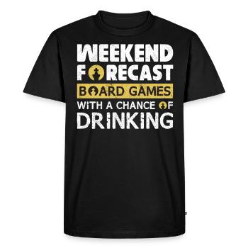 Board Games With A Chance Of Drinking Alcoholic - Men's Premium Organic T-Shirt - black - Front - Nico (187cm)