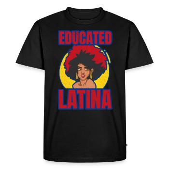 Educated Latina Pride Latin America Latina Power - Men's Premium Organic T-Shirt - black - Front - Nico (187cm)