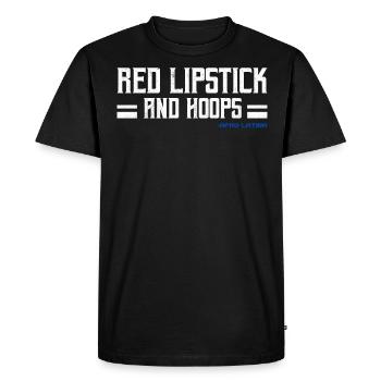 Rouge à lèvres rouge et cerceaux Fierté Amérique latine Latine - T-shirt Premium bio Homme - noir - Devant - Nico (187cm)
