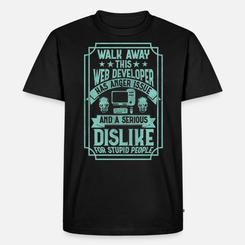 Funny Programmer Web Developer Funny - Männer Premium Bio T-Shirt - Schwarz