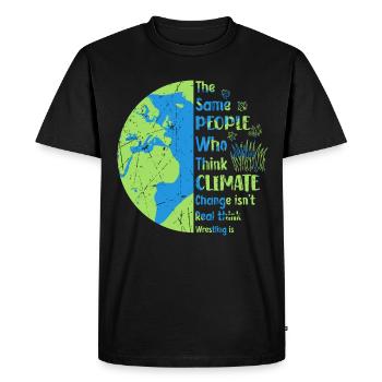 Climate Change Mother Earth Day Environment - Men's Premium Organic T-Shirt - black - Front - Nico (187cm)
