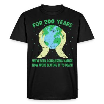 Climate Change Mother Earth Day Environment - Men's Premium Organic T-Shirt - black - Front - Nico (187cm)
