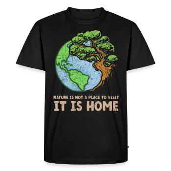 La nature n’est pas un endroit à visiter, c’est la maison - T-shirt Premium bio Homme - noir - Devant - Nico (187cm)