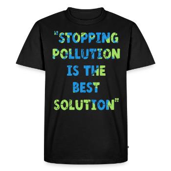 Stopper la pollution est la meilleure solution Jour de la Terre - T-shirt Premium bio Homme - noir - Devant - Nico (187cm)