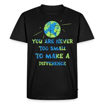 You Are Never Too Small To Make A Difference - Men's Premium Organic T-Shirt - black - Front - Nico (187cm)