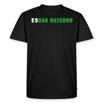Bonan Matenon Bonjour Pays Espéranto - T-shirt Premium bio Homme - noir - Devant - Nico (187cm)
