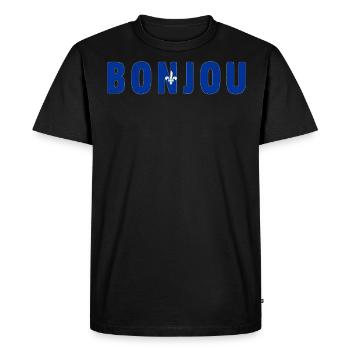 Bonjou Bonjour Pays Créole - T-shirt Premium bio Homme - noir - Devant - Nico (187cm)