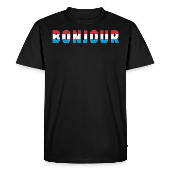 Bonjour Bonjour Pays France - T-shirt Premium bio Homme - noir - Devant - Nico (187cm)