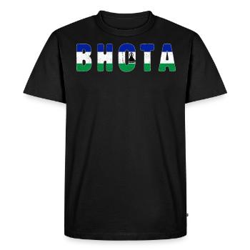 Bhota Good Morning Country Lesotho - Men's Premium Organic T-Shirt - black - Front - Nico (187cm)