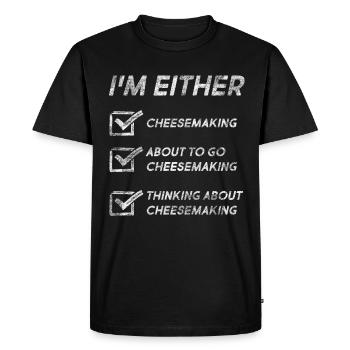 Drôle de citations de fabrication de fromage Fromager Amour - T-shirt Premium bio Homme - noir - Devant - Nico (187cm)