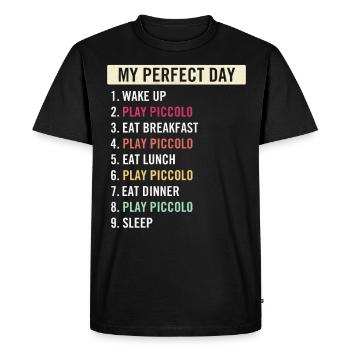 Funny Piccolo Players Piccolo Musicians & Lovers - Men's Premium Organic T-Shirt - black - Front - Nico (187cm)
