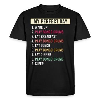 Funny Bongo Drums Players Bongo Drums Music Lovers - Men's Premium Organic T-Shirt - black - Front - Nico (187cm)