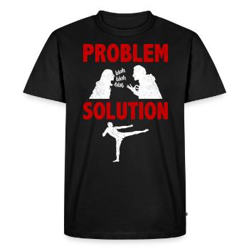 Kickboxing Kickboxer Problème Solution Hobby - T-shirt Premium bio Homme - noir - Devant - Nico (187cm)