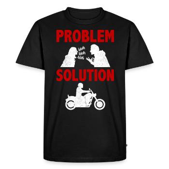 Motorcycling Motorcycle Riding Problem Solution - Men's Premium Organic T-Shirt - black - Front - Nico (187cm)