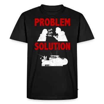 Pêche hauturière Pêcheur Problème Solution Passe-temps - T-shirt Premium bio Homme - noir - Devant - Nico (187cm)