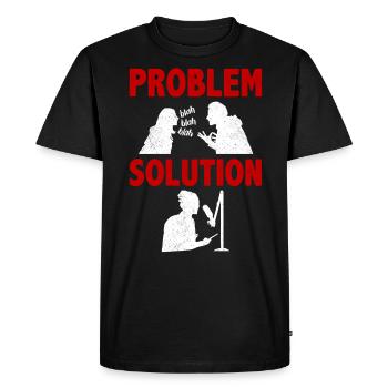 Podcast Hébergement Podcaster Problème Solution Hobby - T-shirt Premium bio Homme - noir - Devant - Nico (187cm)