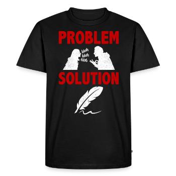 Poésie Écriture Littérature Écrivain Solution au problème - T-shirt Premium bio Homme - noir - Devant - Nico (187cm)
