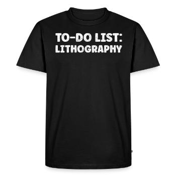 Citations drôles d’amoureux de lithographie Méthode d’impression - T-shirt Premium bio Homme - noir - Devant - Nico (187cm)
