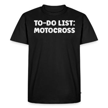 Drôle d’amateur de motocross cite les courses de cross-country - T-shirt Premium bio Homme - noir - Devant - Nico (187cm)