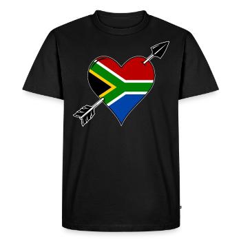 L’Afrique du Sud drapeau coeur amoureux - T-shirt Premium bio Homme - noir - Devant - Nico (187cm)
