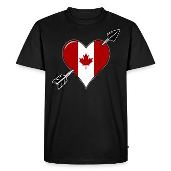 Canada flag heart in love - Men's Premium Organic T-Shirt - black - Front - Nico (187cm)
