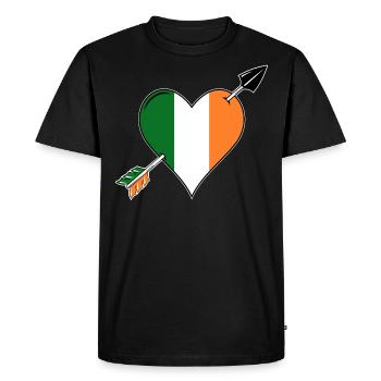 Irlande drapeau coeur amoureux - T-shirt Premium bio Homme - noir - Devant - Nico (187cm)