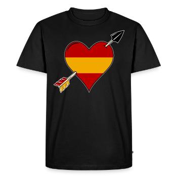 Espagne drapeau coeur amoureux - T-shirt Premium bio Homme - noir - Devant - Nico (187cm)