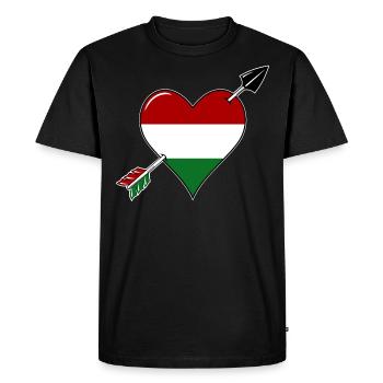Hongrie drapeau coeur amoureux - T-shirt Premium bio Homme - noir - Devant - Nico (187cm)