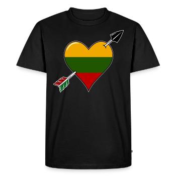 Lituanie drapeau coeur amoureux - T-shirt Premium bio Homme - noir - Devant - Nico (187cm)