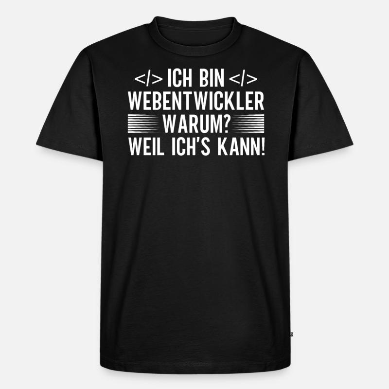Webentwickler Programmierer Frontend-Entwickler - Männer Premium Bio T-Shirt - Schwarz