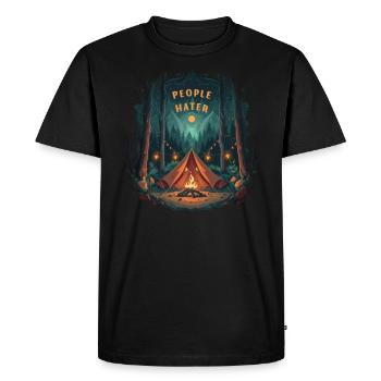 Tent in the forest - Men's Premium Organic T-Shirt - black - Front - Nico (187cm)