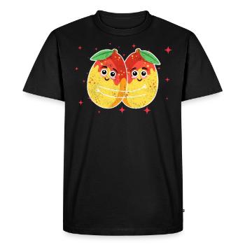 Mignon Couple D’abricot Étreindre Abricot Fruits Amateurs - T-shirt Premium bio Homme - noir - Devant - Nico (187cm)