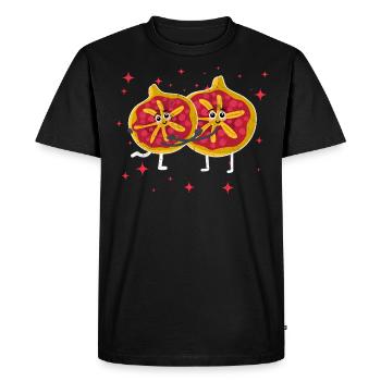 Couple mignon de figues étreignant les amateurs de figues - T-shirt Premium bio Homme - noir - Devant - Nico (187cm)