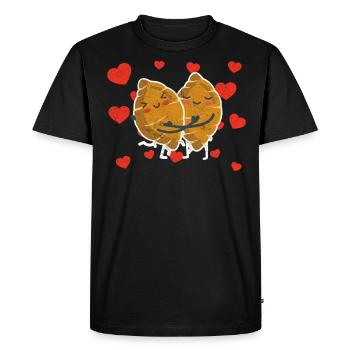 Couple d’igname mignon étreignant les amateurs de légumes d’igname - T-shirt Premium bio Homme - noir - Devant - Nico (187cm)