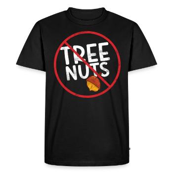 No Tree Nuts Allergy Awareness Warning Allergic - Men's Premium Organic T-Shirt - black - Front - Nico (187cm)