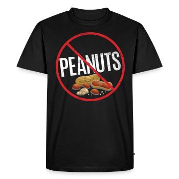 No Peanut Allergy Awareness Warning Allergic - Men's Premium Organic T-Shirt - black - Front - Nico (187cm)