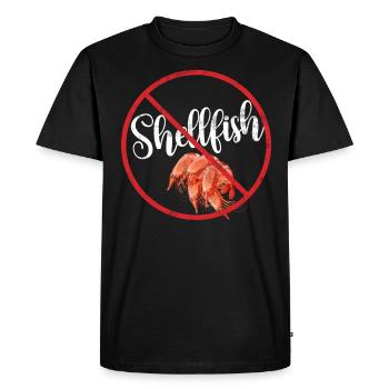No Shellfish Allergy Awareness Warning Allergic - Men's Premium Organic T-Shirt - black - Front - Nico (187cm)