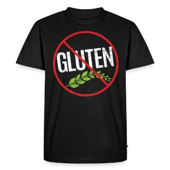 Pas de mise en garde contre les allergies au gluten Allergique - T-shirt Premium bio Homme - noir - Devant - Nico (187cm)