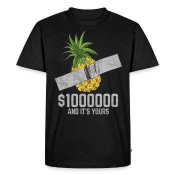 Ruban adhésif ananas amateur de fruits citation drôle - T-shirt Premium bio Homme - noir - Devant - Nico (187cm)