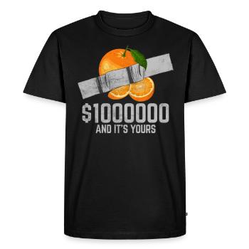 Ruban adhésif Orange Fruit amant citation drôle - T-shirt Premium bio Homme - noir - Devant - Nico (187cm)