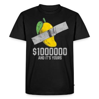 Ruban adhésif mangue Fruit amant citation drôle - T-shirt Premium bio Homme - noir - Devant - Nico (187cm)