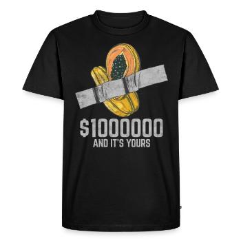 Ruban adhésif papaye amateur de fruits citation drôle - T-shirt Premium bio Homme - noir - Devant - Nico (187cm)