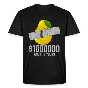Ruban adhésif poire amateur de fruits citation drôle - T-shirt Premium bio Homme - noir - Devant - Nico (187cm)