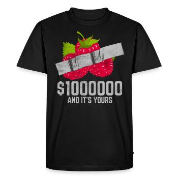 Ruban adhésif framboise Fruit amant citation drôle - T-shirt Premium bio Homme - noir - Devant - Nico (187cm)