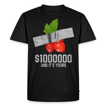 Ruban adhésif canneberge Fruit amant citation drôle - T-shirt Premium bio Homme - noir - Devant - Nico (187cm)