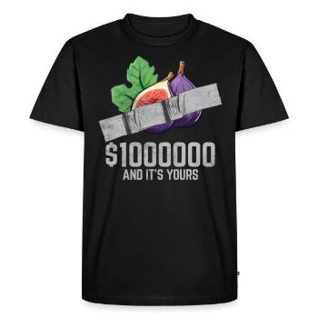 Ruban adhésif Figue Fruit amant citation drôle - T-shirt Premium bio Homme - noir - Devant - Nico (187cm)